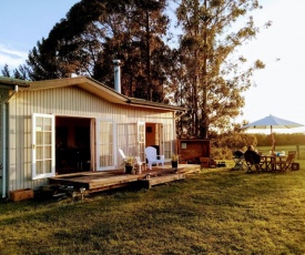 Hot tub at Fiery Peak Eco-Cottage